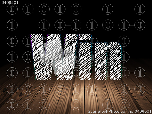 Image of Business concept: Win in grunge dark room