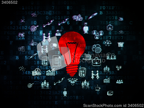 Image of Business concept: Light Bulb on Digital background