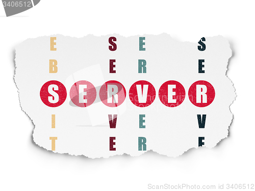 Image of Web development concept: word Server in solving Crossword Puzzle