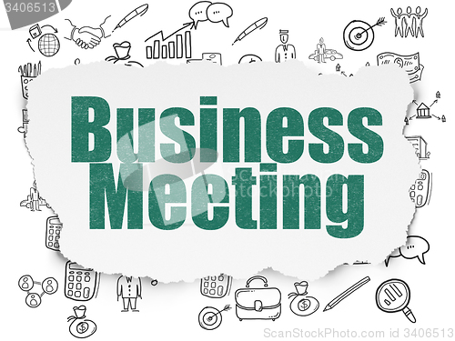 Image of Business concept: Business Meeting on Torn Paper background