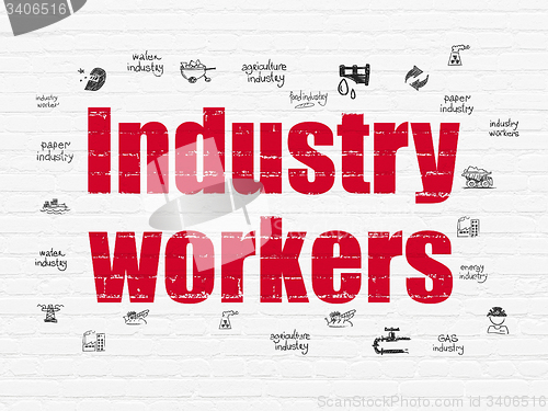 Image of Industry concept: Industry Workers on wall background