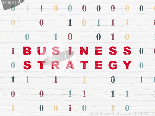 Image of Finance concept: Business Strategy on wall background