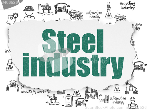 Image of Industry concept: Steel Industry on Torn Paper background