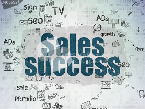 Image of Advertising concept: Sales Success on Digital Paper background