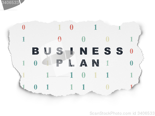 Image of Finance concept: Business Plan on Torn Paper background