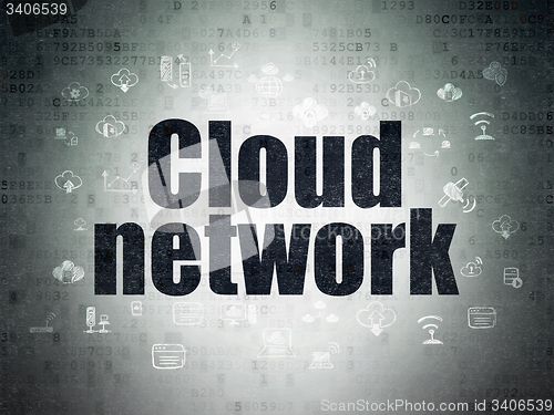 Image of Cloud networking concept: Cloud Network on Digital Paper background