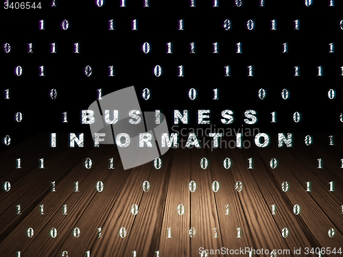 Image of Business concept: Business Information in grunge dark room