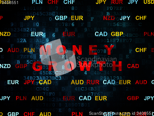 Image of Money concept: Money Growth on Digital background