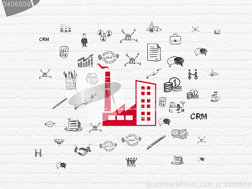 Image of Business concept: Industry Building on wall background