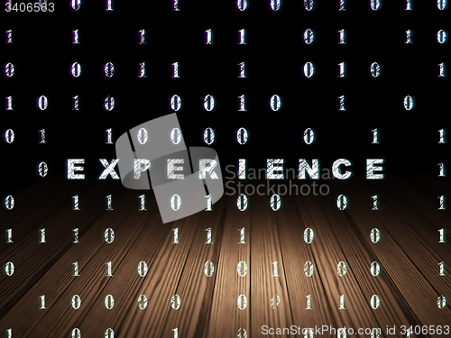 Image of Business concept: Experience in grunge dark room