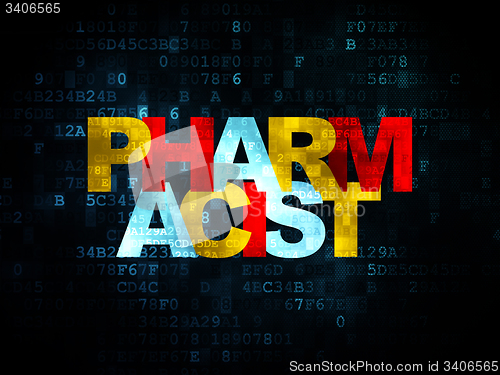 Image of Healthcare concept: Pharmacist on Digital background