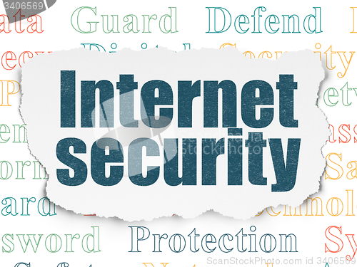 Image of Security concept: Internet Security on Torn Paper background