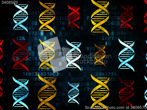 Image of Healthcare concept: DNA icons on Digital background