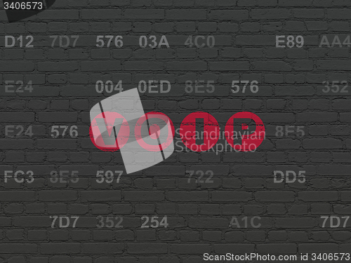 Image of Web development concept: VOIP on wall background