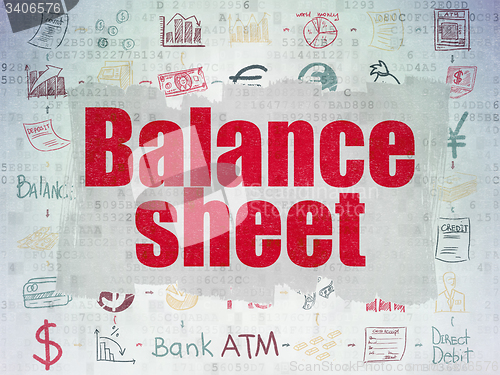 Image of Money concept: Balance Sheet on Digital Paper background