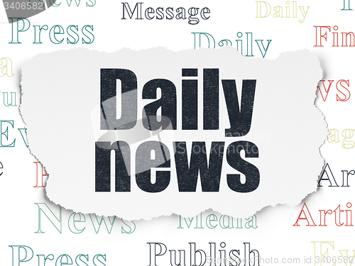 Image of News concept: Daily News on Torn Paper background