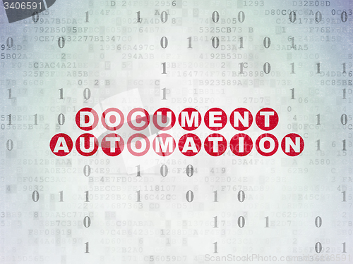 Image of Business concept: Document Automation on Digital Paper background