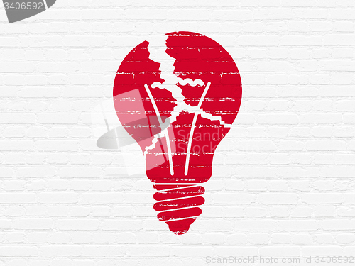 Image of Finance concept: Light Bulb on wall background