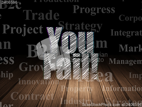 Image of Finance concept: You Fail! in grunge dark room