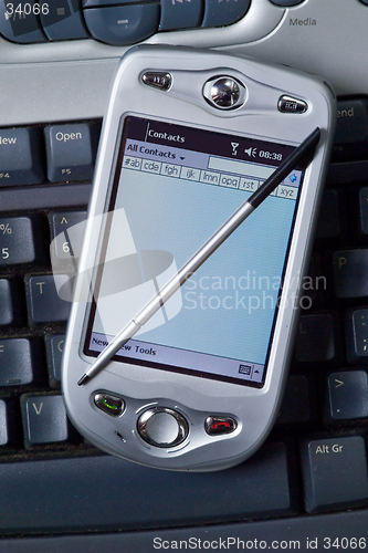 Image of PDA on Keyboard