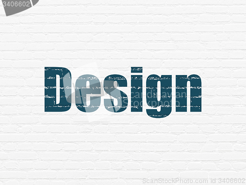 Image of Marketing concept: Design on wall background