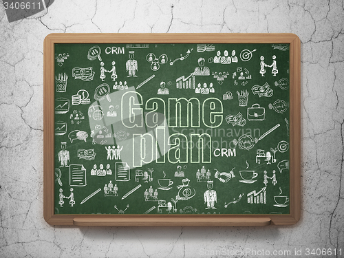 Image of Finance concept: Game Plan on School Board background