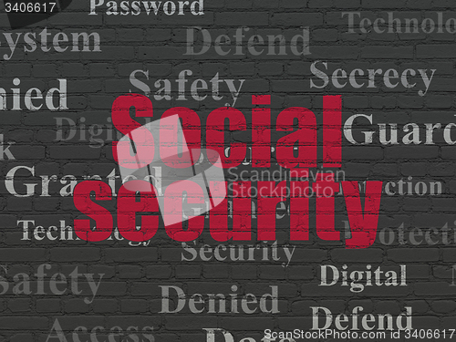 Image of Safety concept: Social Security on wall background