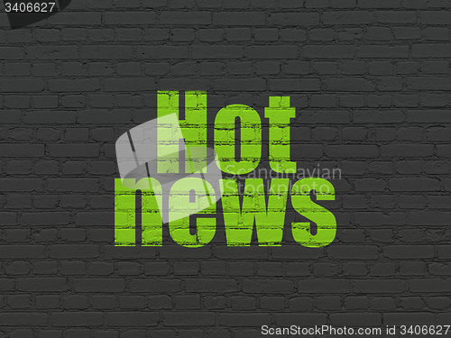 Image of News concept: Hot News on wall background