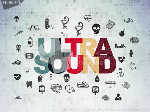 Image of Health concept: Ultrasound on Digital Paper background