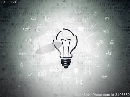 Image of Finance concept: Light Bulb on Digital Paper background