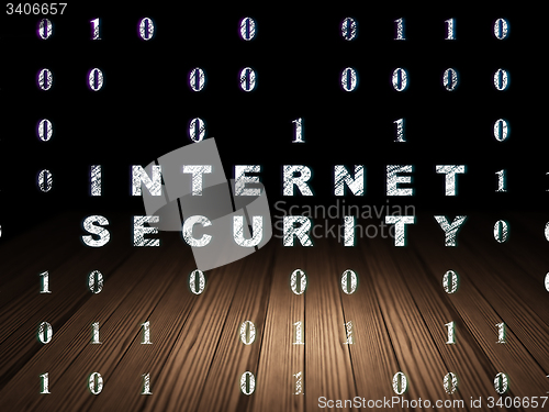 Image of Privacy concept: Internet Security in grunge dark room