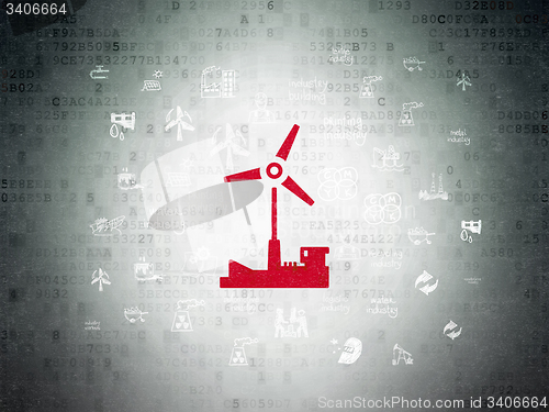 Image of Manufacuring concept: Windmill on Digital Paper background