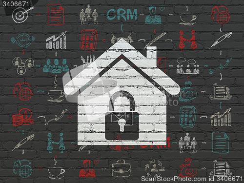 Image of Business concept: Home on wall background