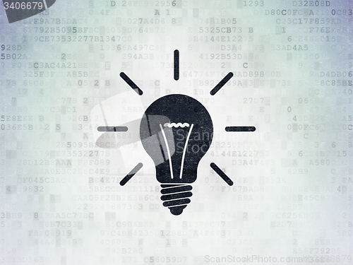 Image of Business concept: Light Bulb on Digital Paper background