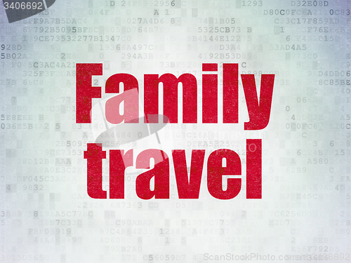 Image of Vacation concept: Family Travel on Digital Paper background