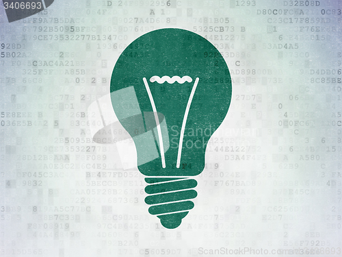 Image of Business concept: Light Bulb on Digital Paper background