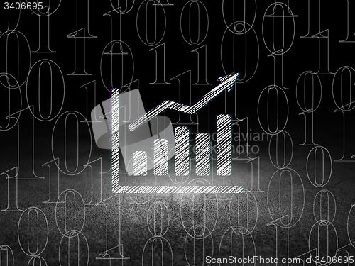 Image of Finance concept: Growth Graph in grunge dark room