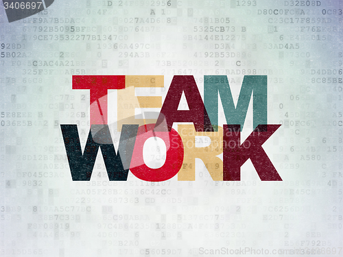 Image of Business concept: Teamwork on Digital Paper background