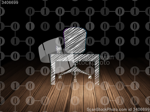 Image of Finance concept: Office in grunge dark room