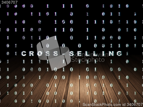 Image of Finance concept: Cross-Selling in grunge dark room