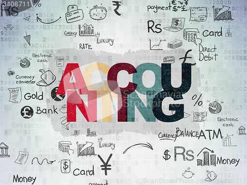 Image of Money concept: Accounting on Digital Paper background
