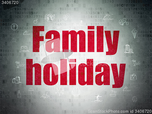 Image of Vacation concept: Family Holiday on Digital Paper background