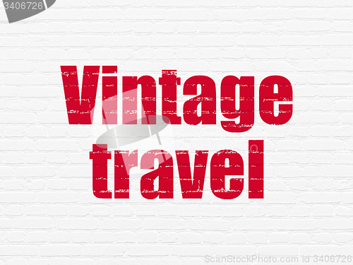 Image of Vacation concept: Vintage Travel on wall background