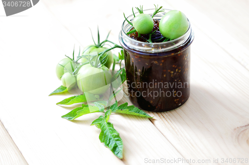 Image of green tomatoes jam