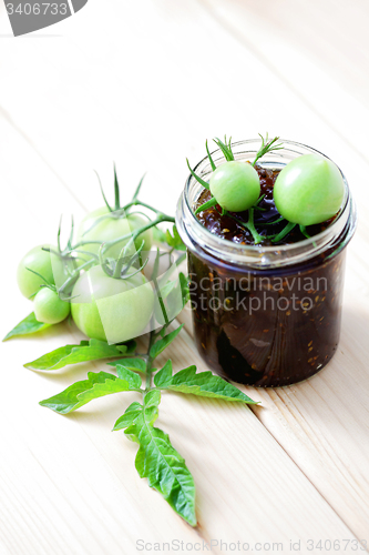 Image of green tomatoes jam