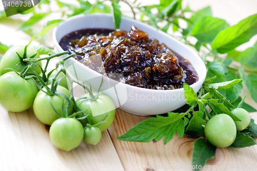 Image of green tomatoes jam