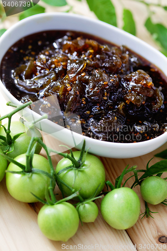 Image of green tomatoes jam