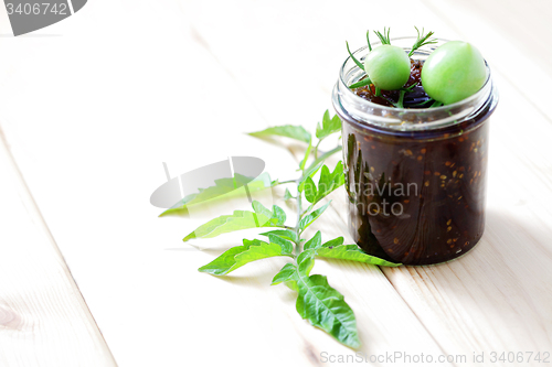 Image of green tomatoes jam