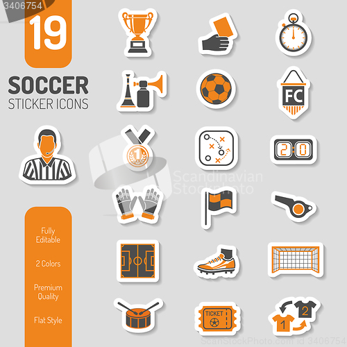 Image of Soccer Icon Sticker Set