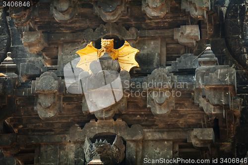 Image of Intricate Facade of Goa Lawah Bat Cave Temple in Bali, Indonesia